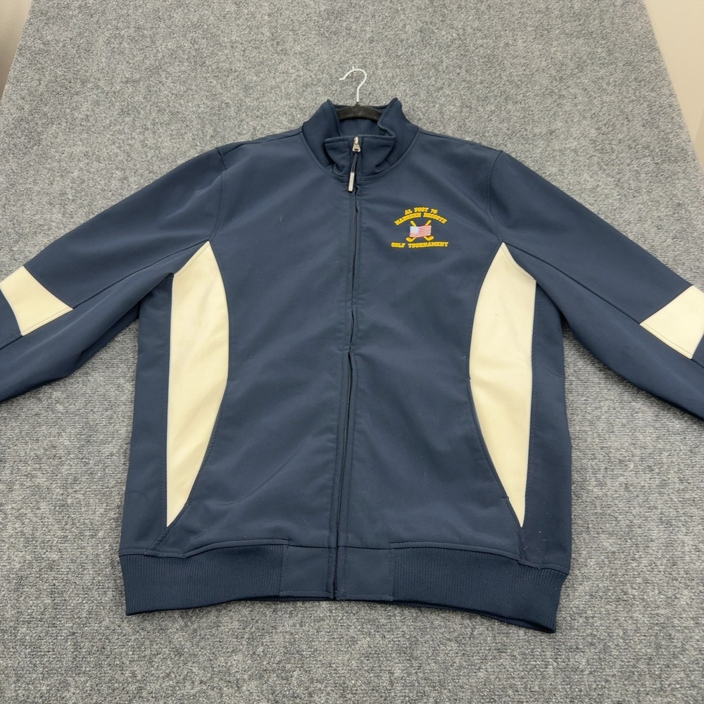 Charles River Apparel Jacket Mens XL Blue Polyester Spandex Full Zip Golf Sporty